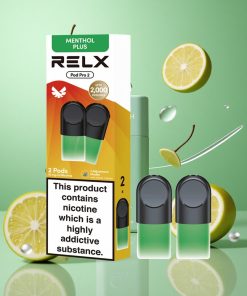 Munt-Menthol Plus RELX Pod Pro 2 600 Puffs en 1.8% nicotine
